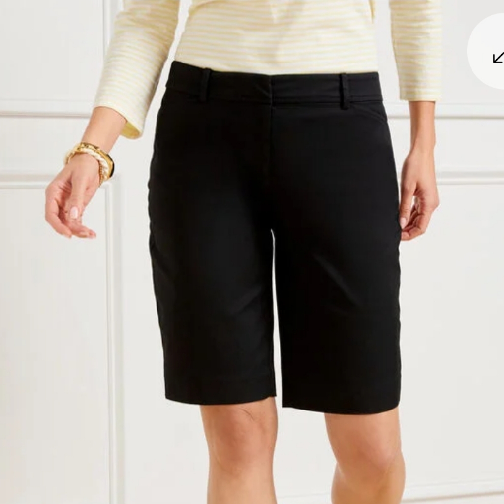 Nwt Talbots Womens Classic Black Perfect Short 105 Inseam Bermuda Shorts